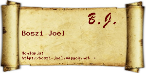 Boszi Joel névjegykártya